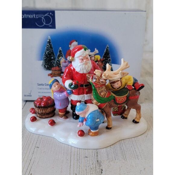 Dept 56 54958 Santa comes town 1999 Snow Village accessory Xmas - Picture 1 of 7